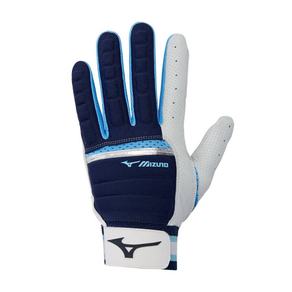 Guantes Mizuno B-130 Adult Baseball Batting Para Hombre Azul Marino/Azules Claro 5602913-IQ